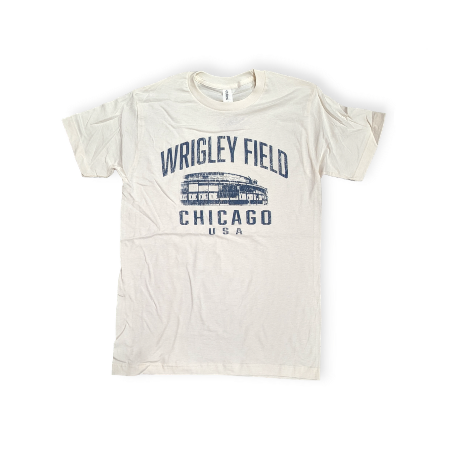 Men's Wrigley Field Chicago Vintage Clark & Addison Cream Tee