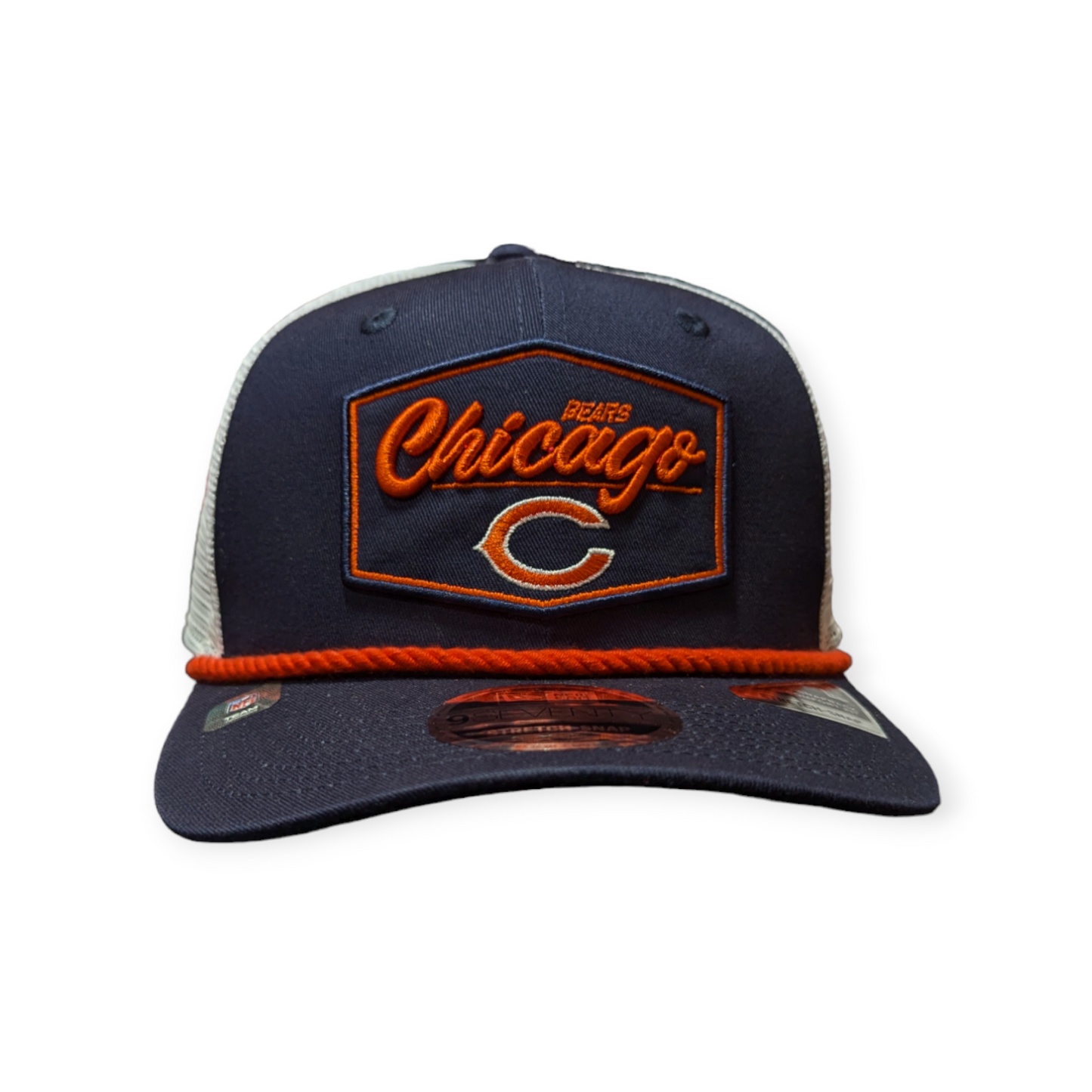 Chicago Bears New Era Navy/White Trucker Patch Secondary 9SEVENTY Trucker Hat