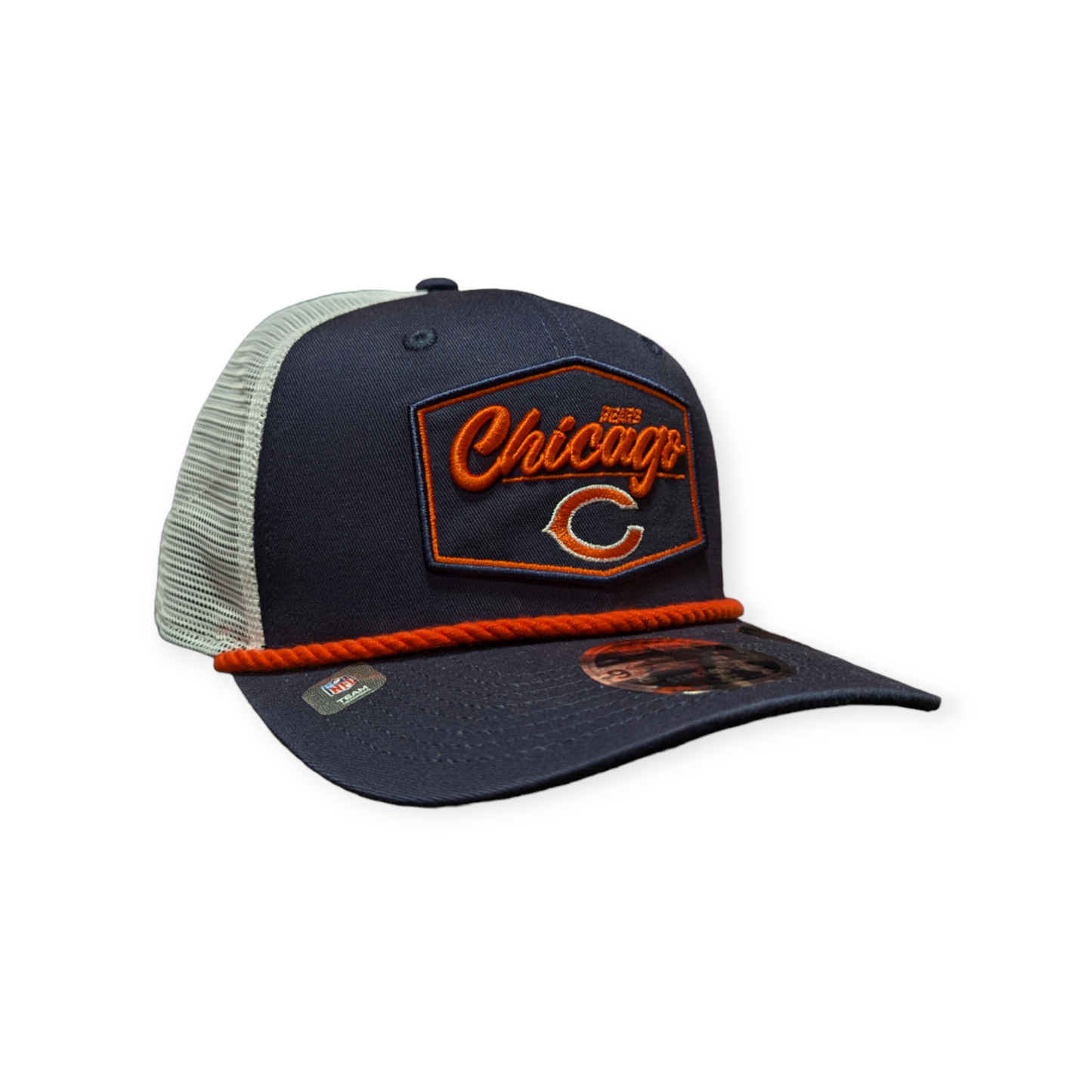 Chicago Bears New Era Navy/White Trucker Patch Secondary 9SEVENTY Trucker Hat