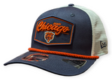 Chicago Bears New Era Navy/White Trucker Patch Primary 9SEVENTY Trucker Hat - Pro Jersey Sports