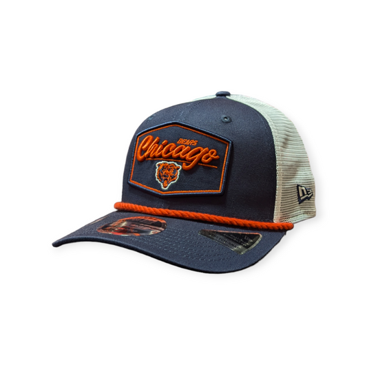 Chicago Bears New Era Navy/White Trucker Patch Primary 9SEVENTY Trucker Hat