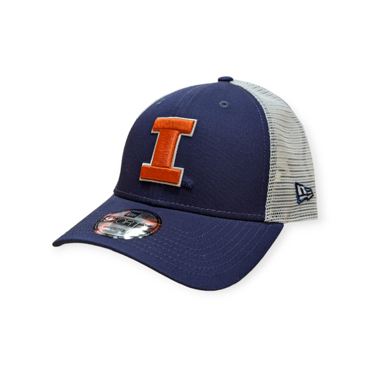 Illinois Fighting Illini New Era Navy/White Trucker 9FORTY Adjustable Hat