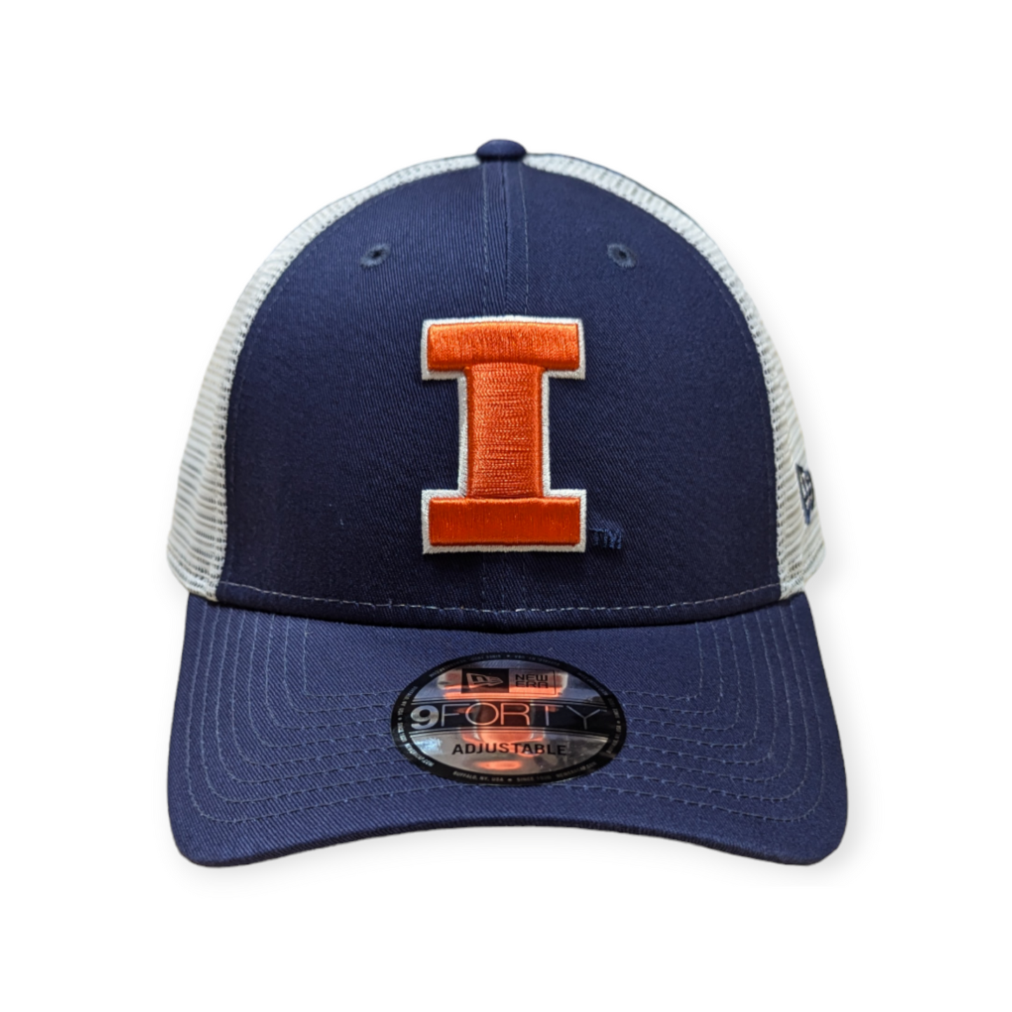 Illinois Fighting Illini New Era Navy/White Trucker 9FORTY Adjustable Hat