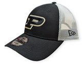 Purdue Boilermakers New Era Black/White Trucker 9FORTY Adjustable Hat - Pro Jersey Sports
