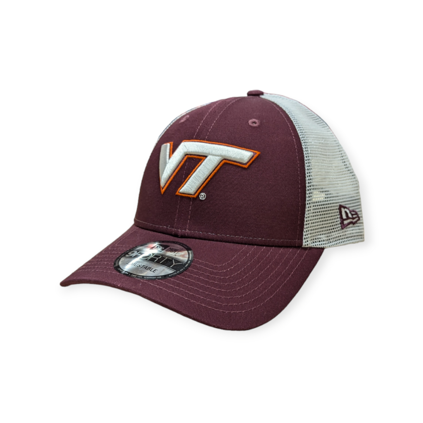 Virginia Tech Hokies New Era Maroon/White Trucker 9FORTY Adjustable Hat