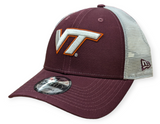 Virginia Tech Hokies New Era Maroon/White Trucker 9FORTY Adjustable Hat - Pro Jersey Sports