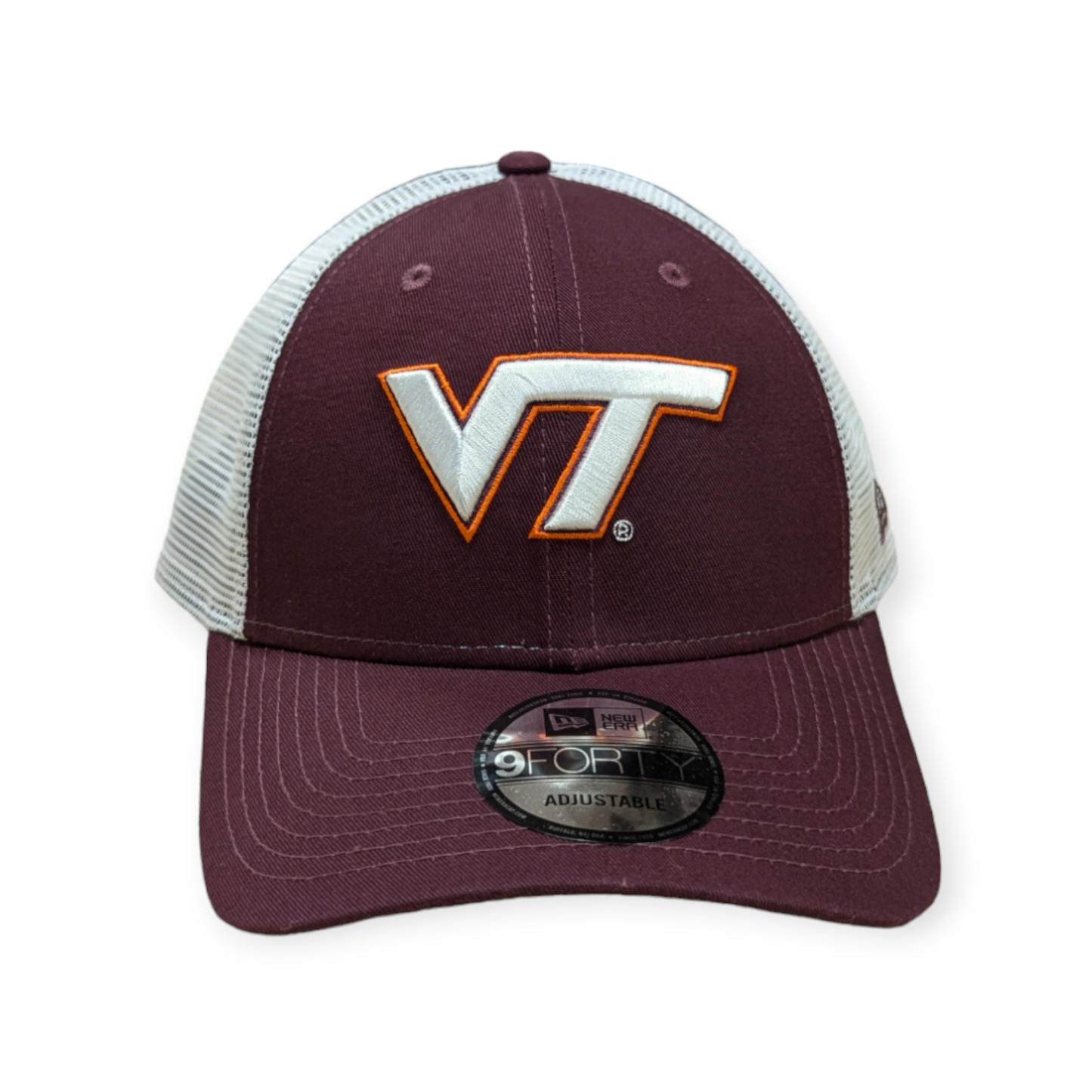 Virginia Tech Hokies New Era Maroon/White Trucker 9FORTY Adjustable Hat