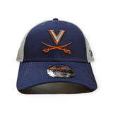 Virginia Cavaliers New Era Navy/White Trucker 9FORTY Adjustable Hat - Pro Jersey Sports