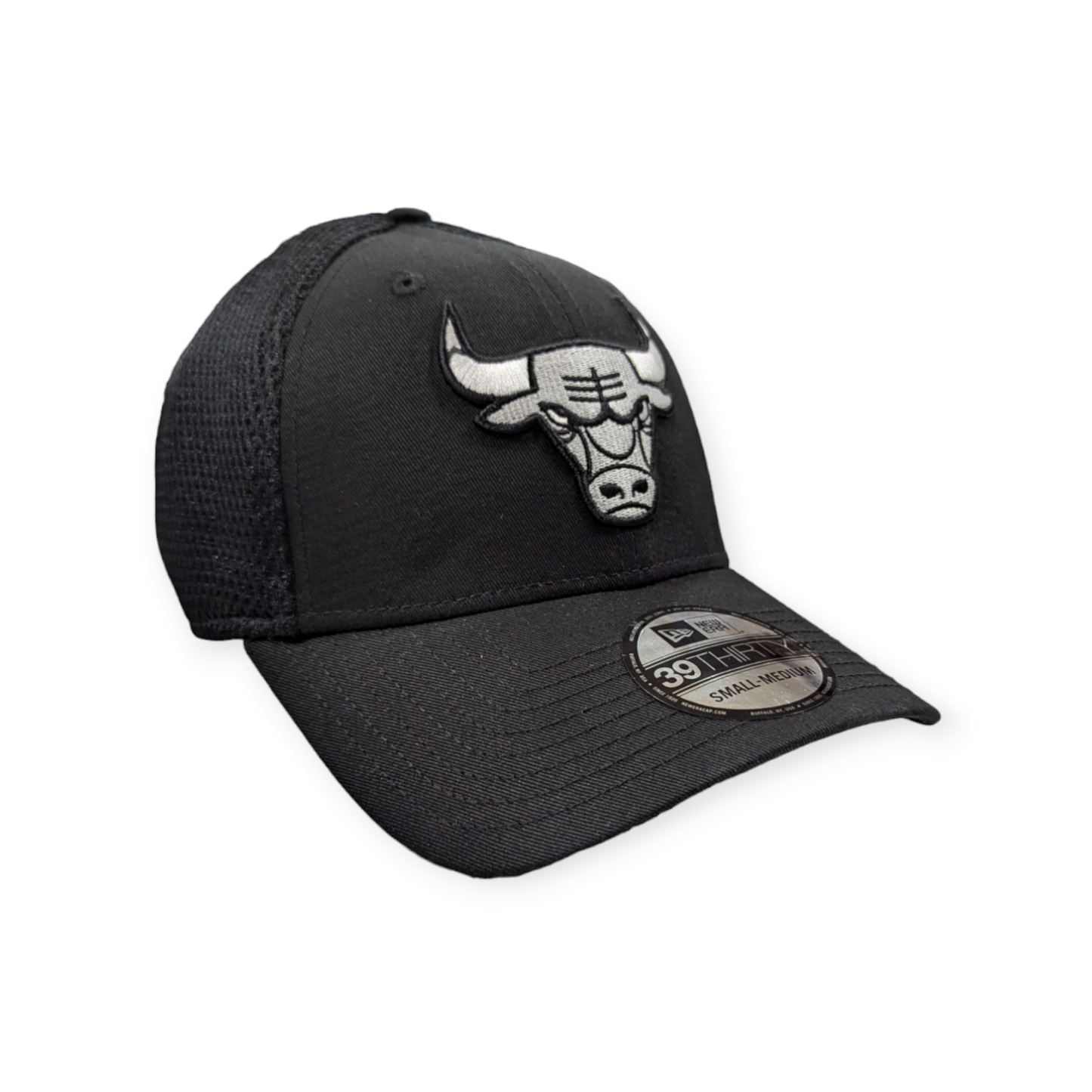 Men’s Chicago Bulls New Era Black and White Neo 39THIRTY Flex Fit Hat