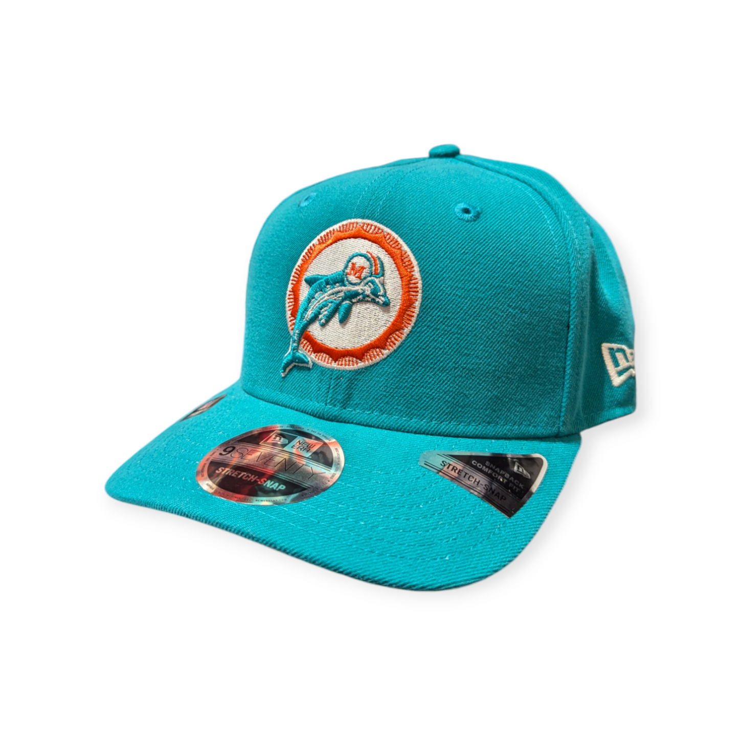 Miami Dolphins New Era Aqua Throwback 9SEVENTY Adjustable Hat