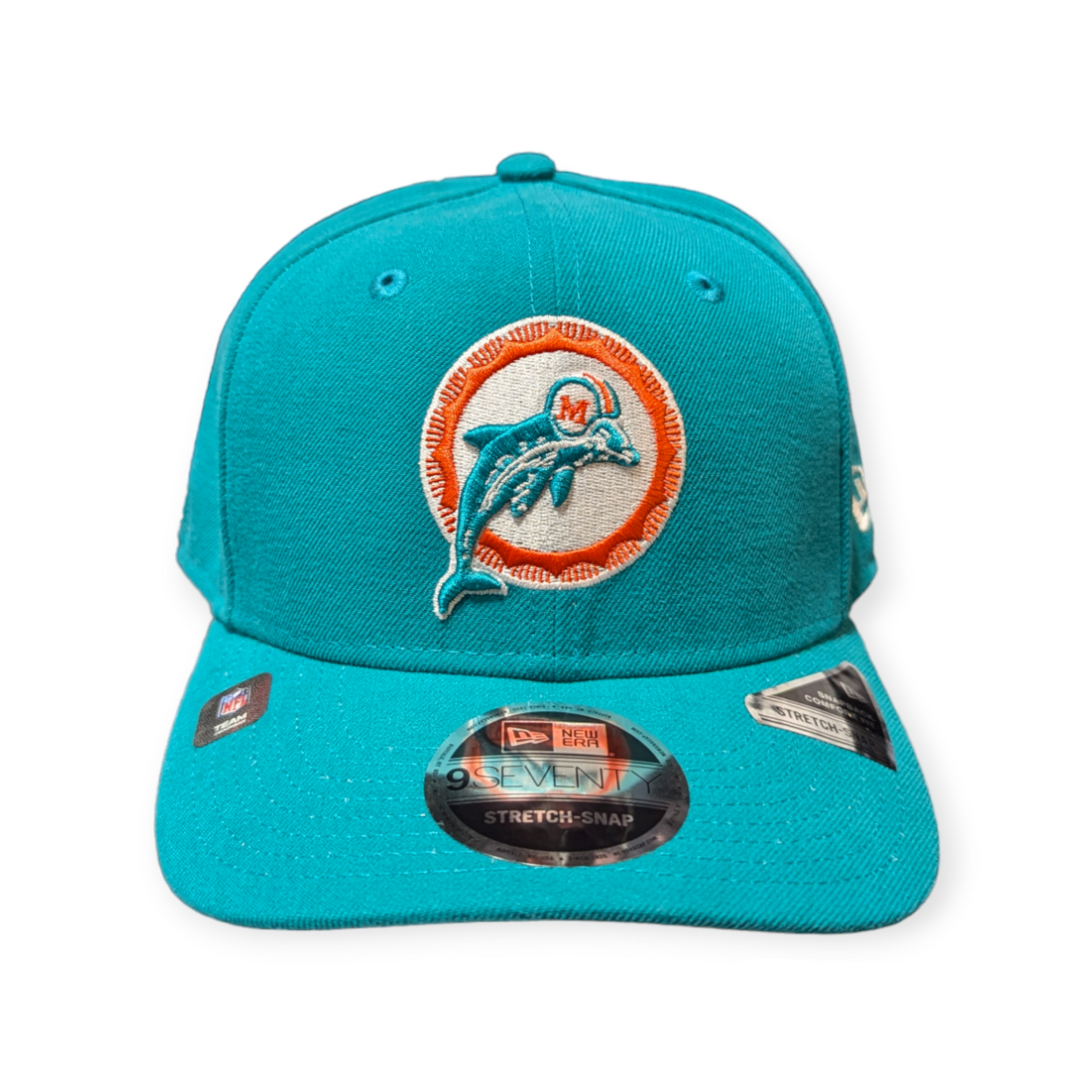 Miami Dolphins New Era Aqua Throwback 9SEVENTY Adjustable Hat