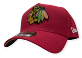 Chicago Blackhawks New Era Red 9FORTY A-Frame Adjustable Hat - Pro Jersey Sports