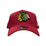 Chicago Blackhawks New Era Red 9FORTY A-Frame Adjustable Hat - Pro Jersey Sports