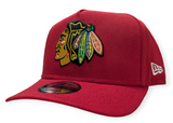 Chicago Blackhawks New Era Red 9FIFTY A-Frame Adjustable Hat - Pro Jersey Sports