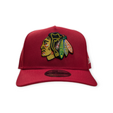 Chicago Blackhawks New Era Red 9FIFTY A-Frame Adjustable Hat - Pro Jersey Sports