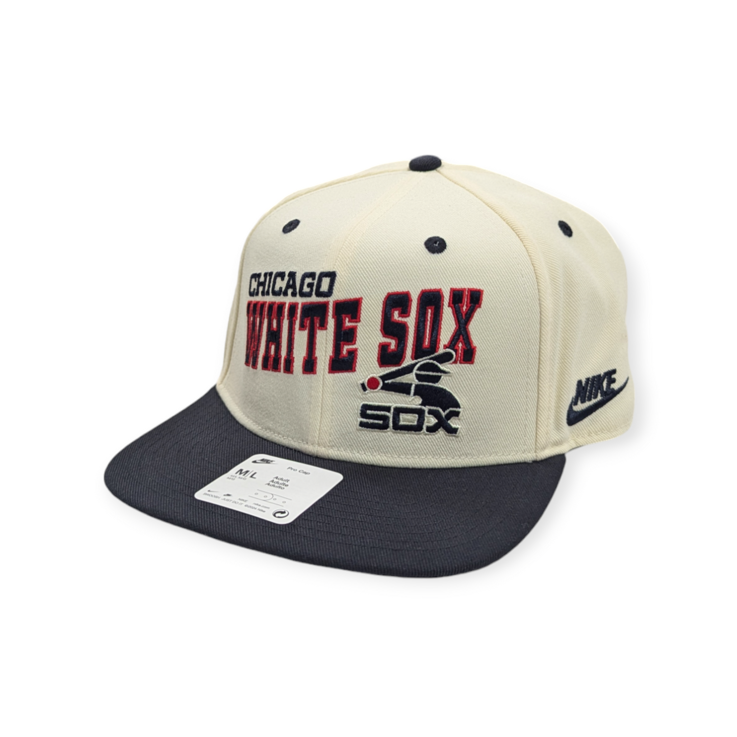 Chicago White Sox Nike Pro Cooperstown Collection Rewind Cream/Black Snapback Hat