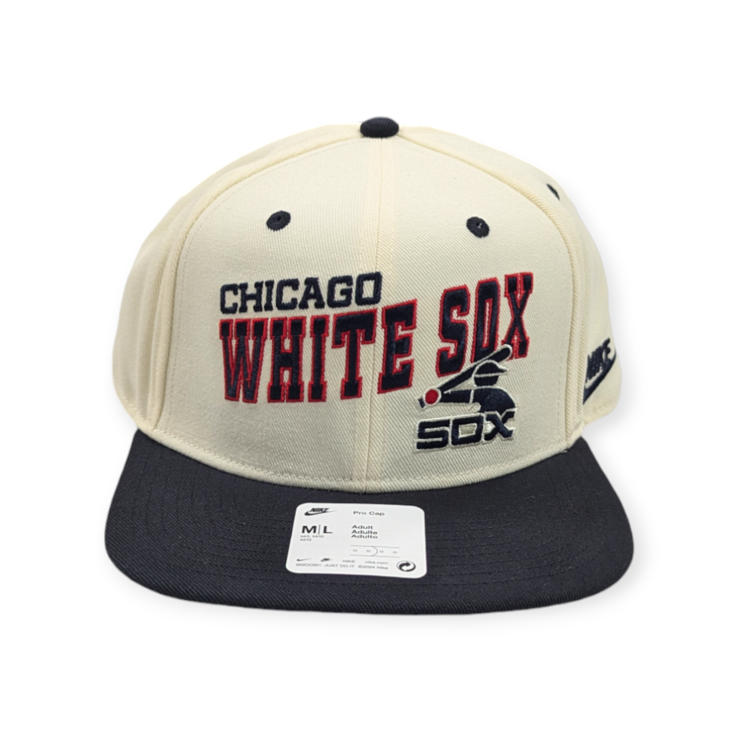 Chicago White Sox Nike Pro Cooperstown Collection Rewind Cream/Black Snapback Hat