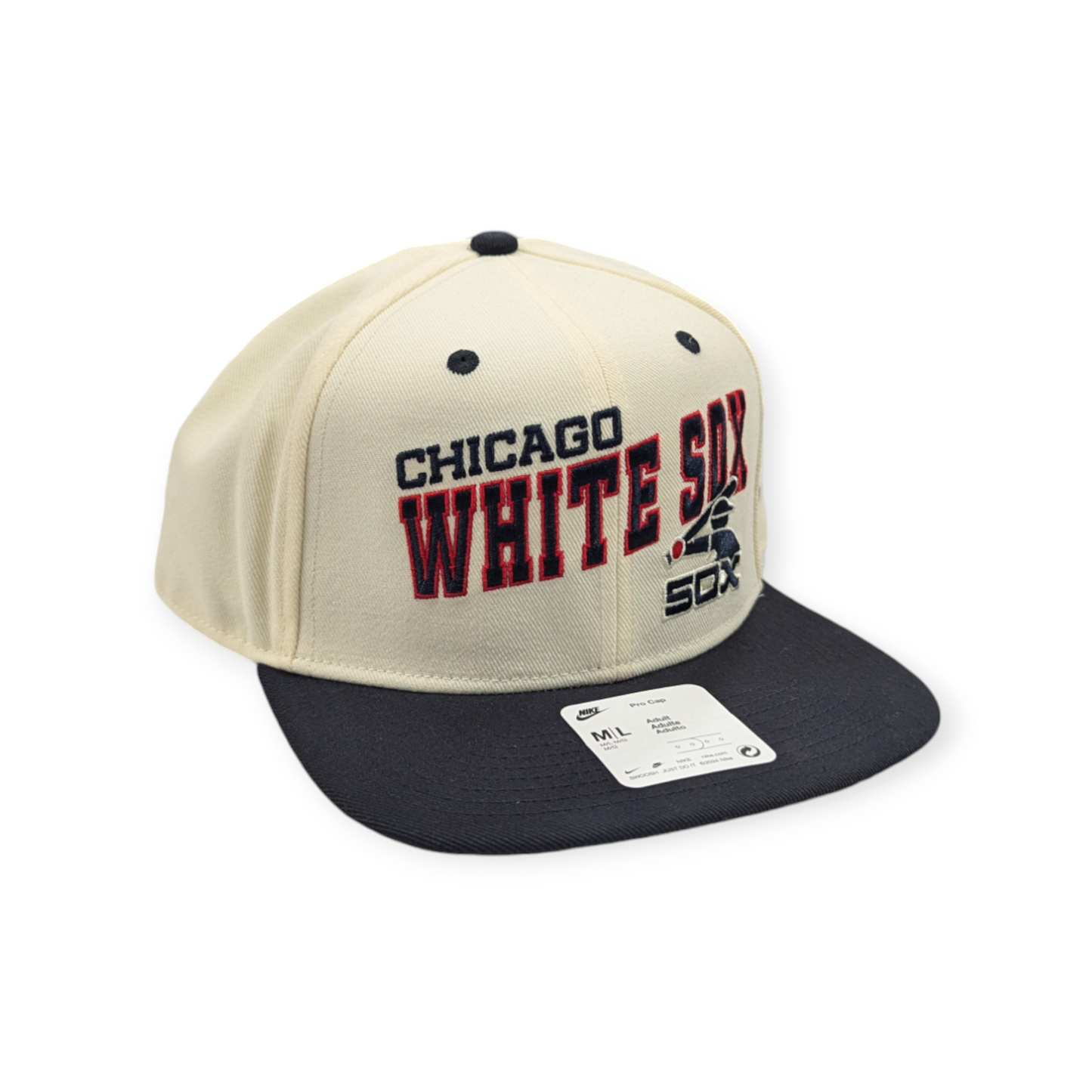 Chicago White Sox Nike Pro Cooperstown Collection Rewind Cream/Black Snapback Hat