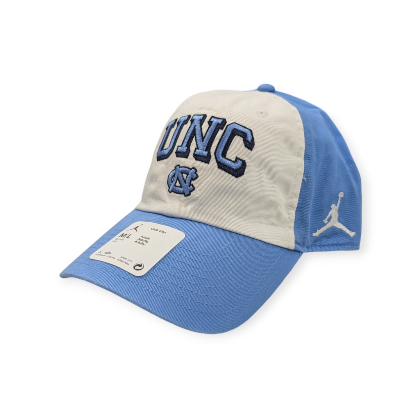 Men's Nike North Carolina Tar Heels White/Sky Blue Jumpman Club Adjustable Hat