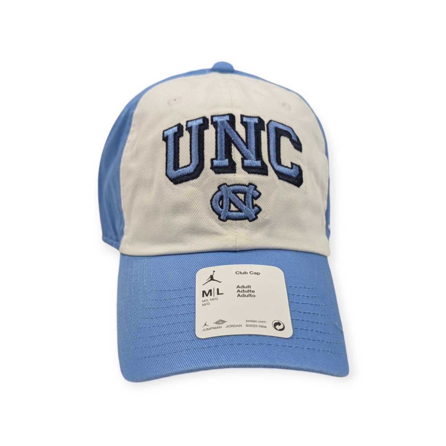 Men's Nike North Carolina Tar Heels White/Sky Blue Jumpman Club Adjustable Hat