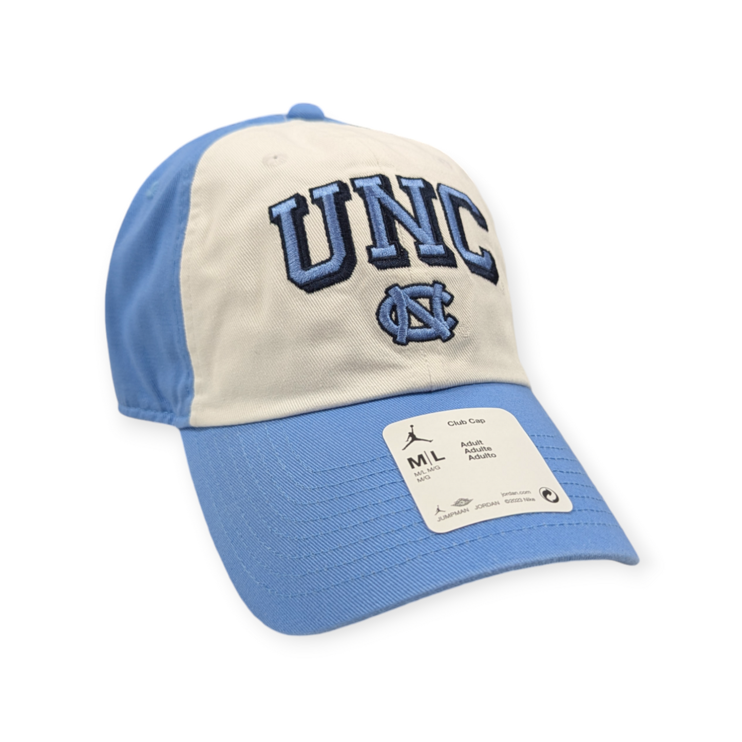 Men's Nike North Carolina Tar Heels White/Sky Blue Jumpman Club Adjustable Hat