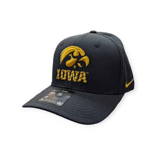 Men's Nike Iowa Hawkeyes Black Rise Adjustable Hat