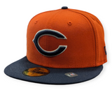 Chicago Bears 2 Tone Orange/Navy Alternate New Era 59FIFTY Fitted Hat - Pro Jersey Sports