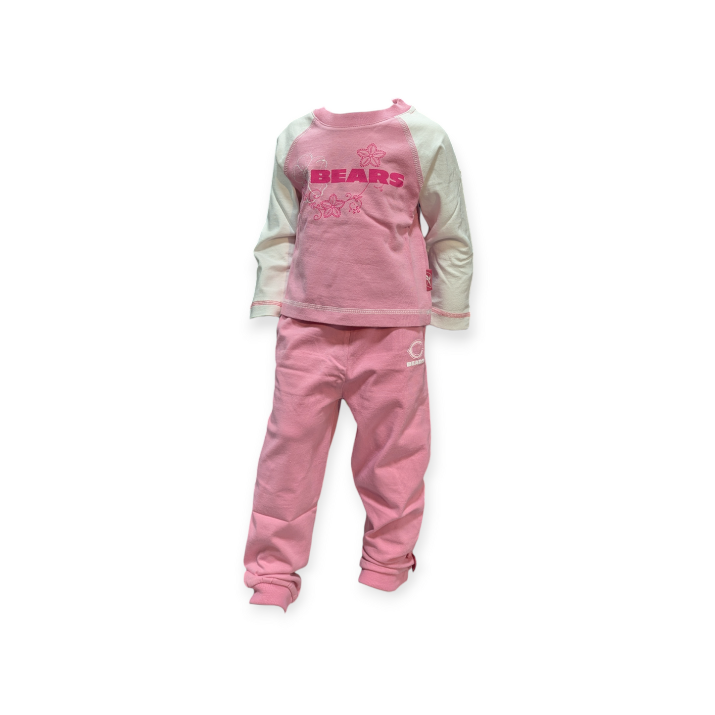 Toddler Girls Chicago Bears Pink 2-Piece Long Sleeve Tee and Pant Set