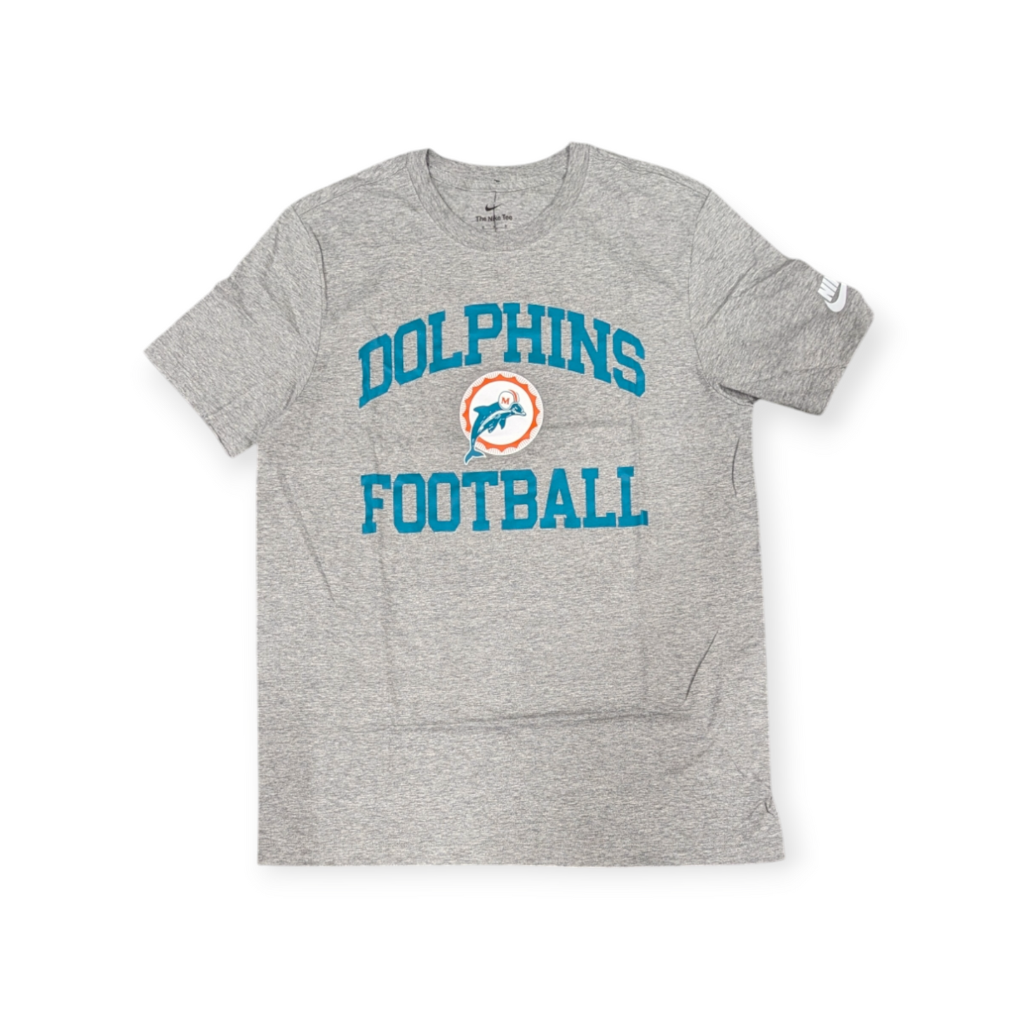 Men's Miami Dolphins Throwback Gray Logo Essential Tee