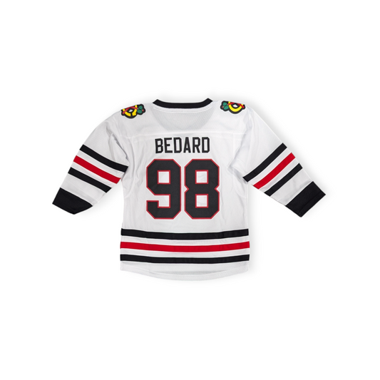 Toddler Connor Bedard Chicago Blackhawks White Away Replica Jersey