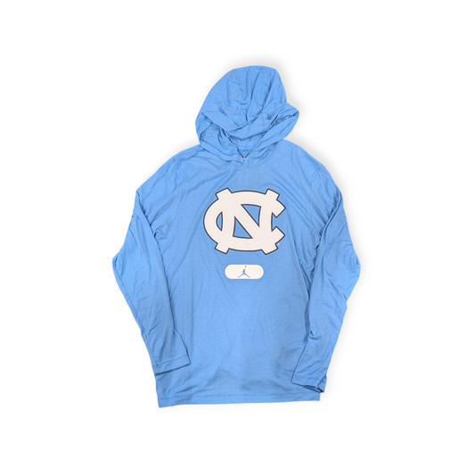 Men's North Carolina Tar Heels Jumpman Valor Blue Nike Long Sleeve Hooded Tee