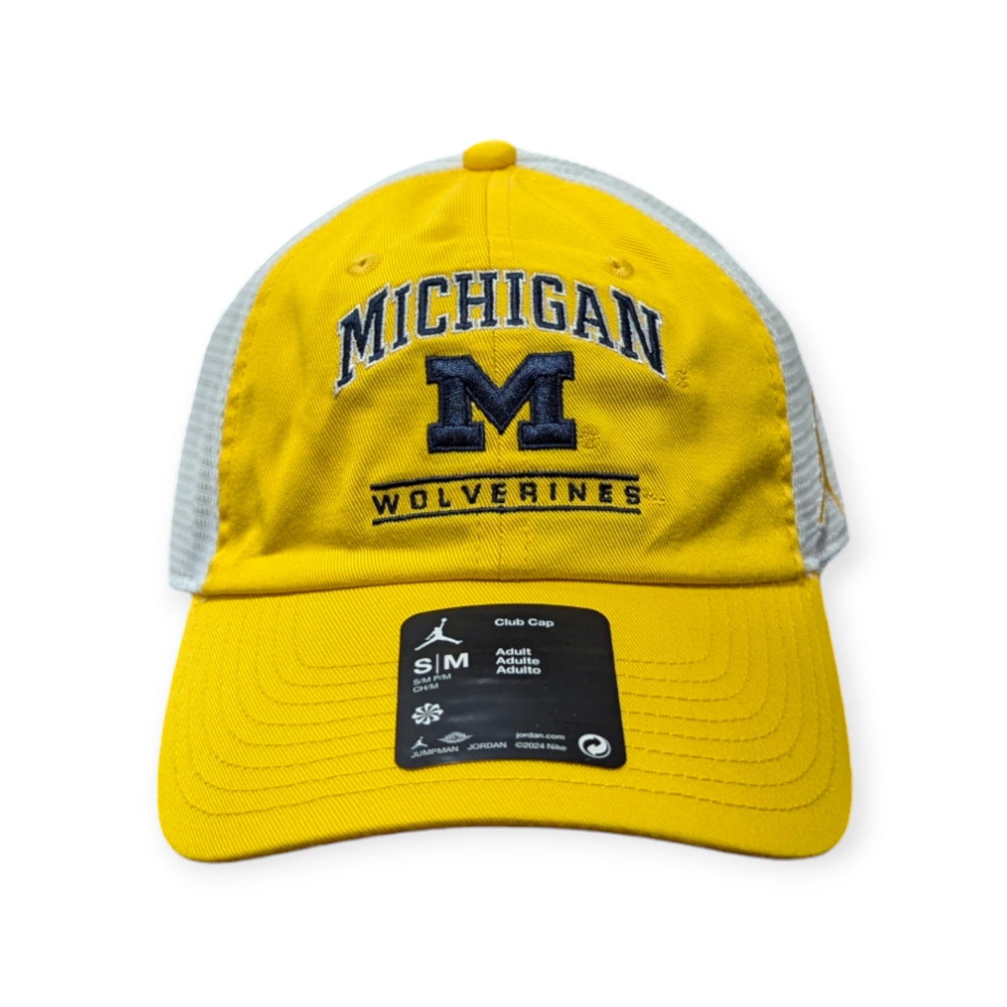 Michigan Wolverines Nike Yellow Club Jumpman Unstructured Adjustable Trucker Hat