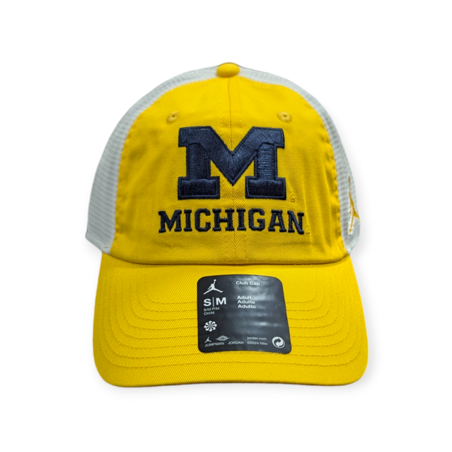 Michigan Wolverines Nike Yellow Club Jumpman Unstructured Adjustable Trucker Hat