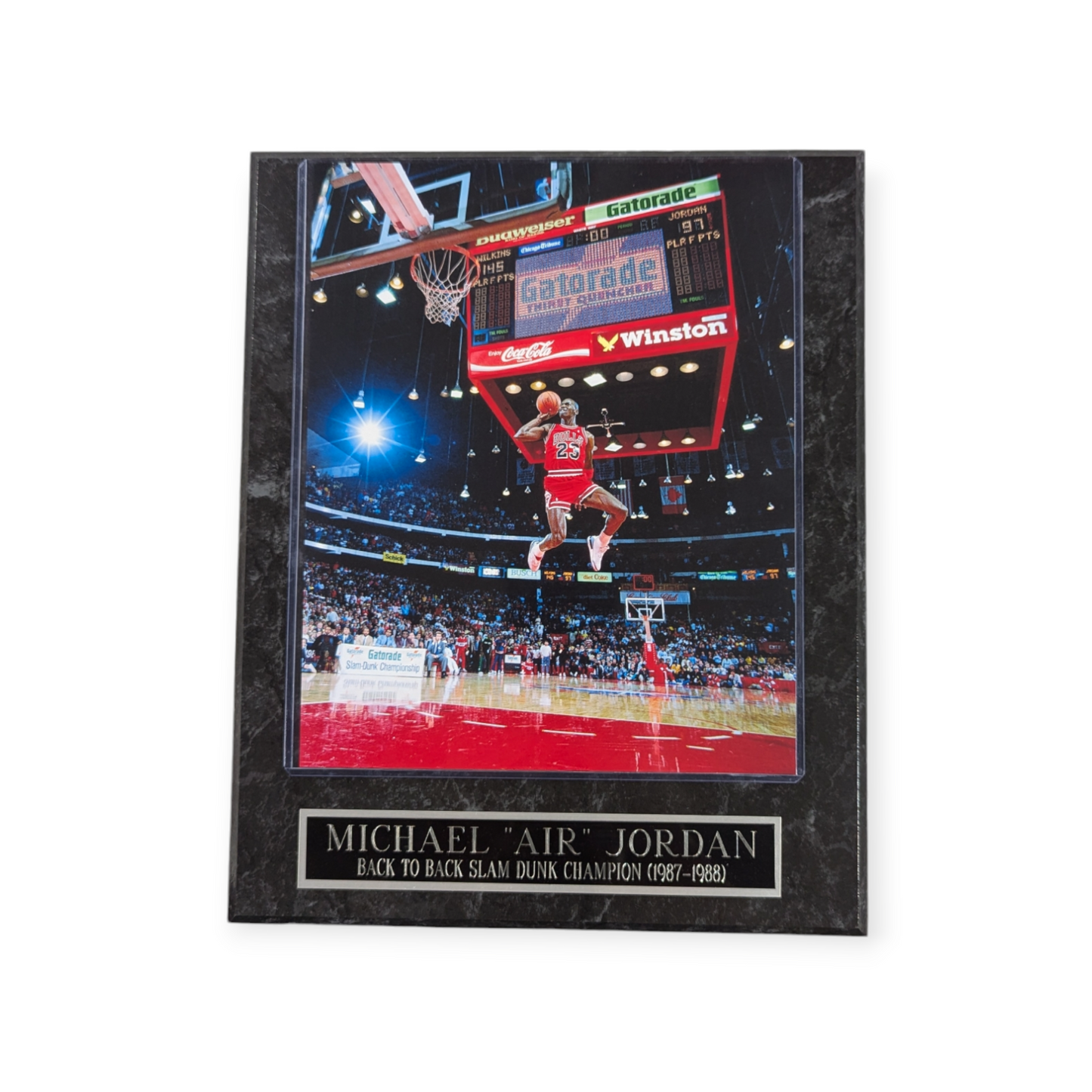 Michael "AIR" Jordan Chicago Bulls "Back To Back Slam Dunk Champion '87-'88 Wall Plaque