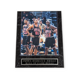 Dennis Rodman, Michael Jordan, & Scottie Pippen Chicago Bulls Wall Plaque - Pro Jersey Sports
