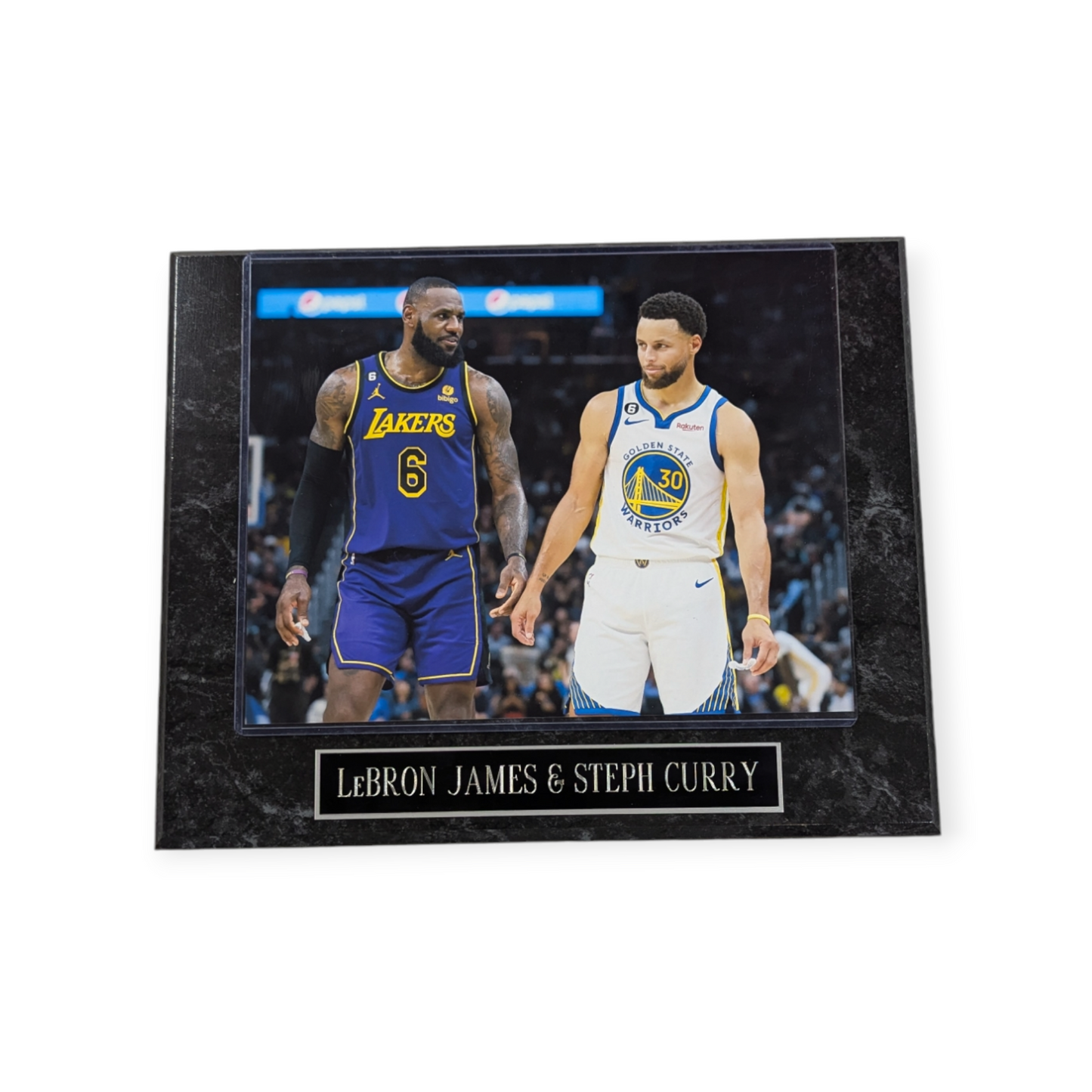 Lebron James Los Angeles Lakers and Stephen Curry Golden State Warriors Wall Plaque