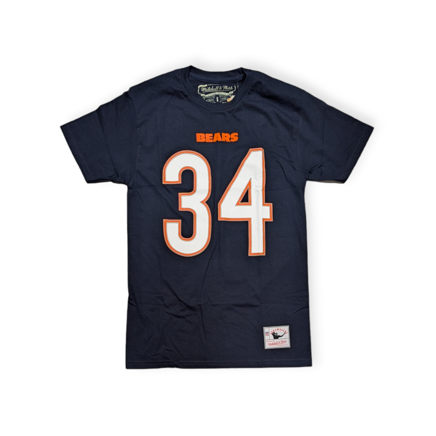 Men's Chicago Bears Walter Payton Mitchell & Ness Navy Name & Number Throwback T-Shirt