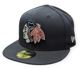 Chicago Blackhawks New Era Navy Bedsy 59FIFTY Fitted Hat - Pro Jersey Sports
