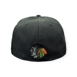 Chicago Blackhawks New Era Black Reverse OTC 59FIFTY Fitted Hat - Pro Jersey Sports