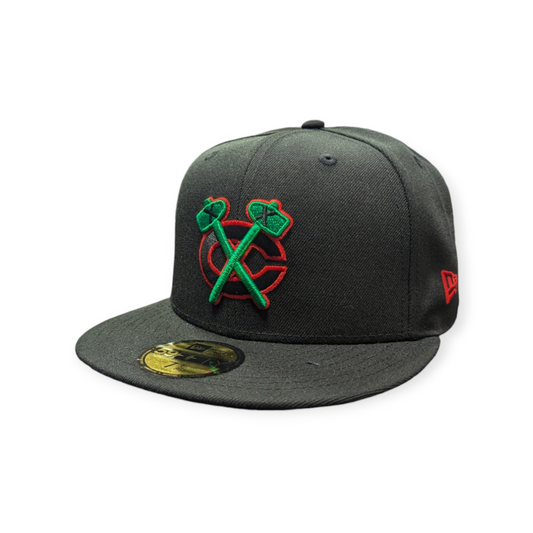 Chicago Blackhawks New Era Black Reverse OTC 59FIFTY Fitted Hat