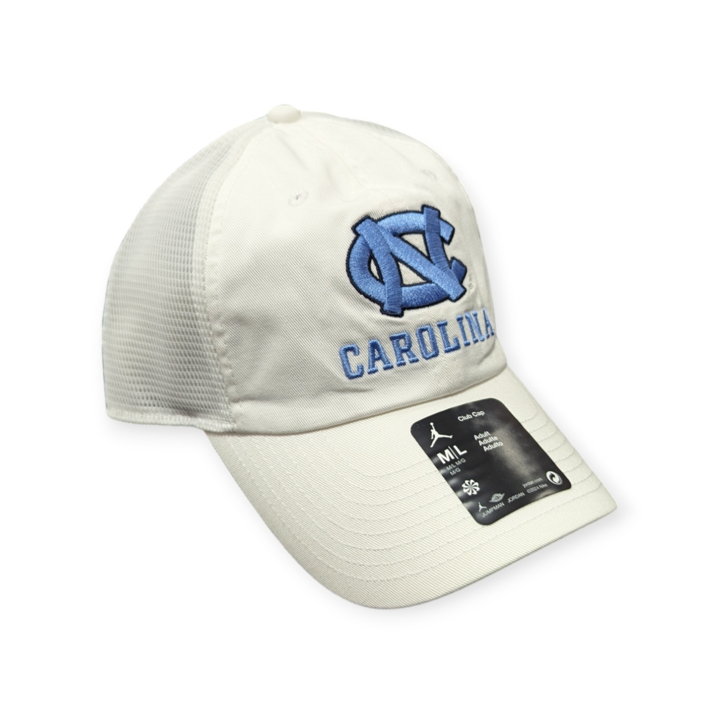 North Carolina Tar Heels Nike White Jumpman Club Unstructured Adjustable Trucker Hat