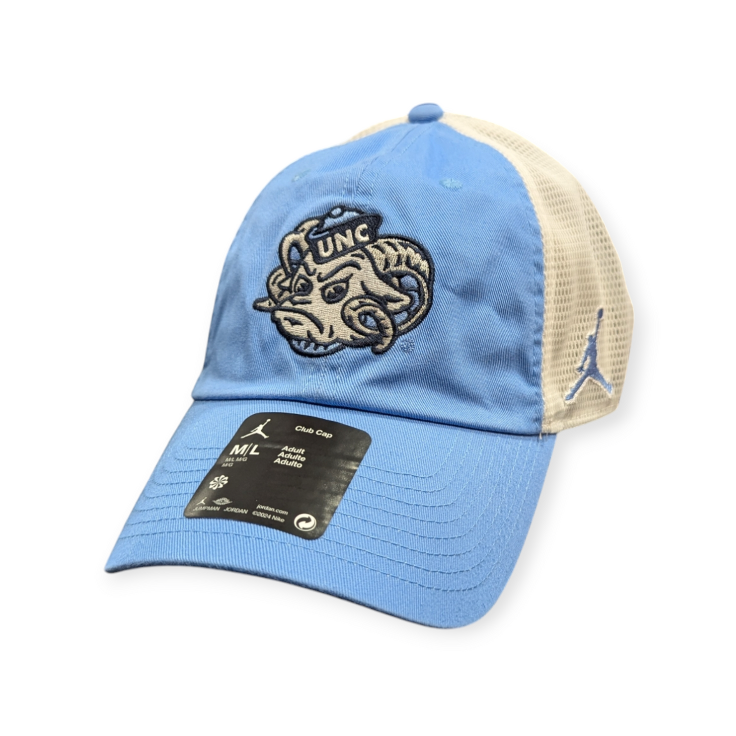 North Carolina Tar Heels Nike Carolina Blue Jumpman Club Unstructured Adjustable Trucker Hat