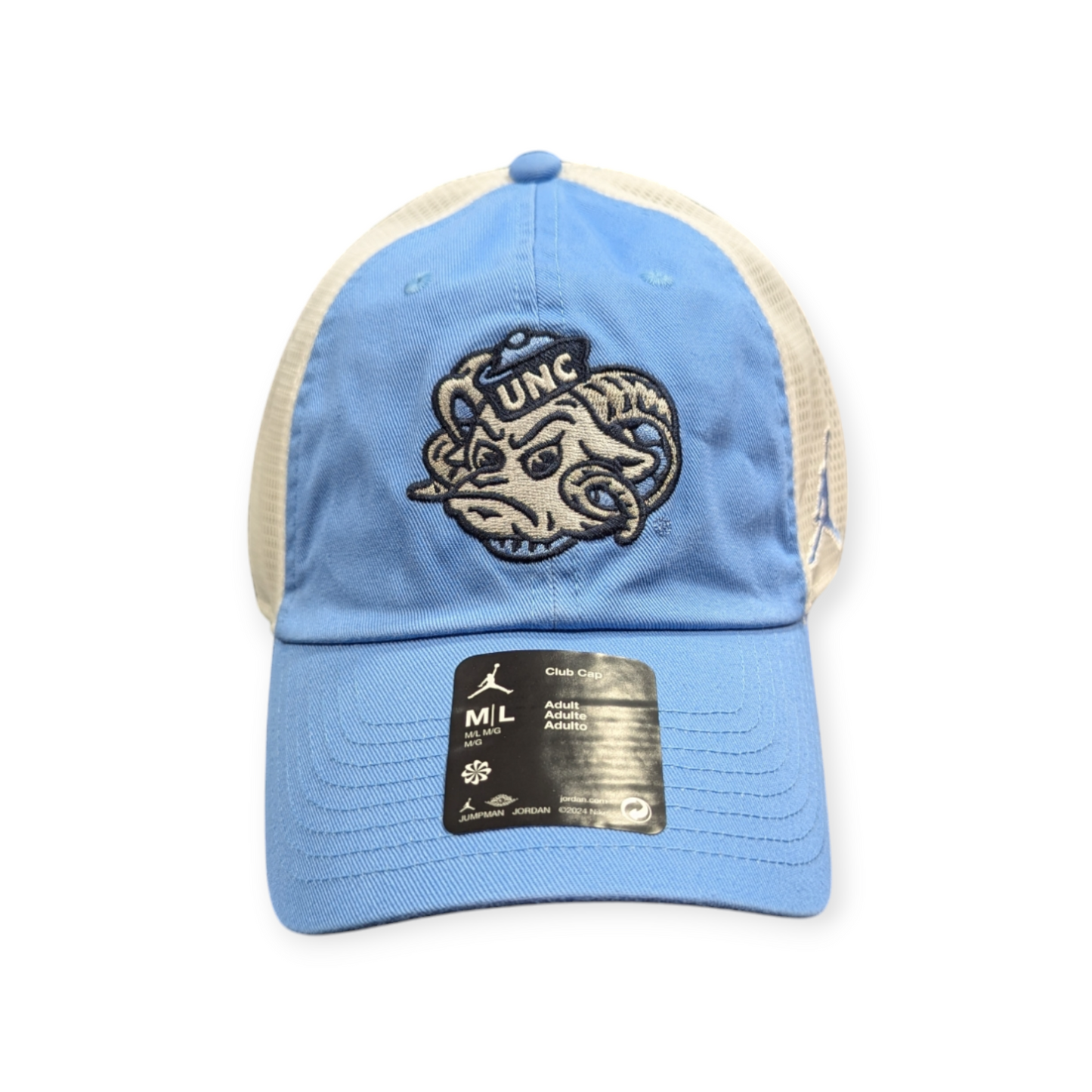 North Carolina Tar Heels Nike Carolina Blue Jumpman Club Unstructured Adjustable Trucker Hat