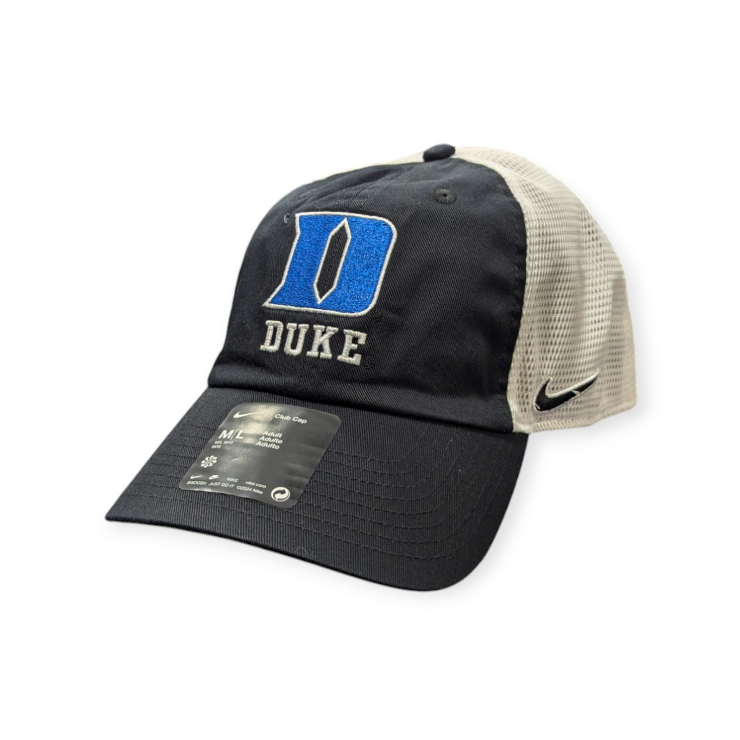 Duke Blue Devils Nike Black Unstructured Adjustable Trucker Hat