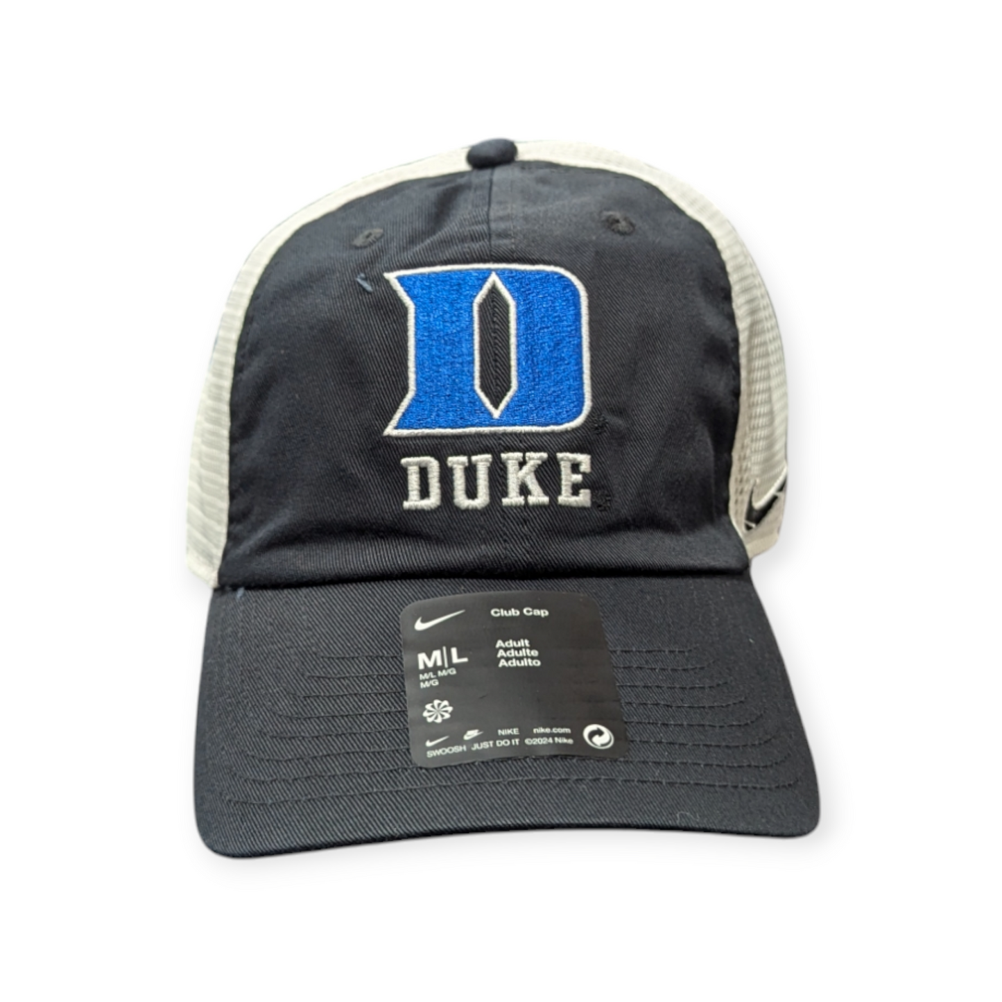 Duke Blue Devils Nike Black Unstructured Adjustable Trucker Hat