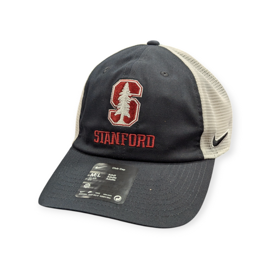 Stanford Cardinal Nike Black Unstructured Adjustable Trucker Hat