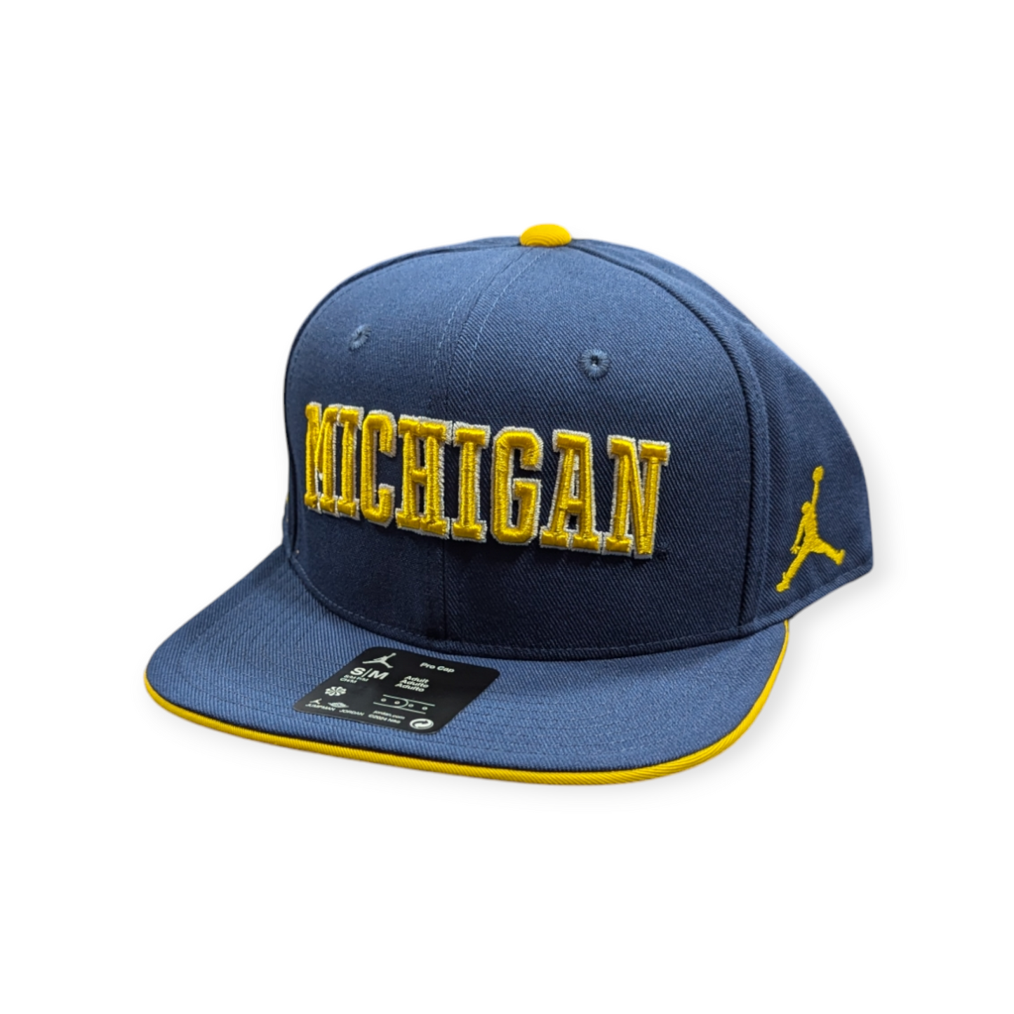 Michigan Wolverines Nike Navy Jumpman Dri-Fit Sideline Pro Snapback Hat