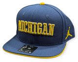 Michigan Wolverines Nike Navy Jumpman Dri-Fit Sideline Pro Snapback Hat - Pro Jersey Sports