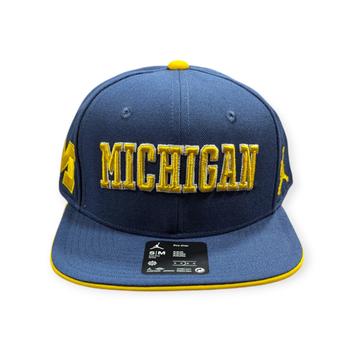 Michigan Wolverines Nike Navy Jumpman Dri-Fit Sideline Pro Snapback Hat