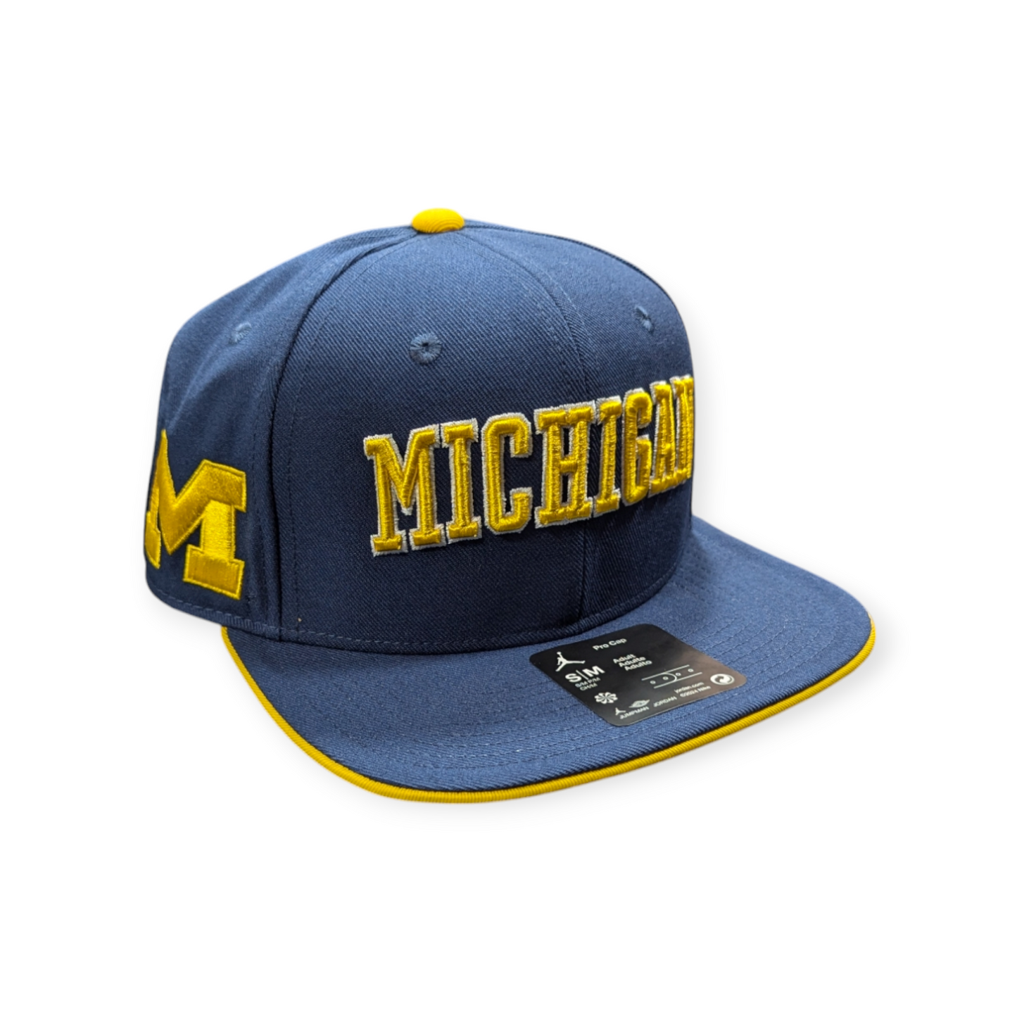 Michigan Wolverines Nike Navy Jumpman Dri-Fit Sideline Pro Snapback Hat